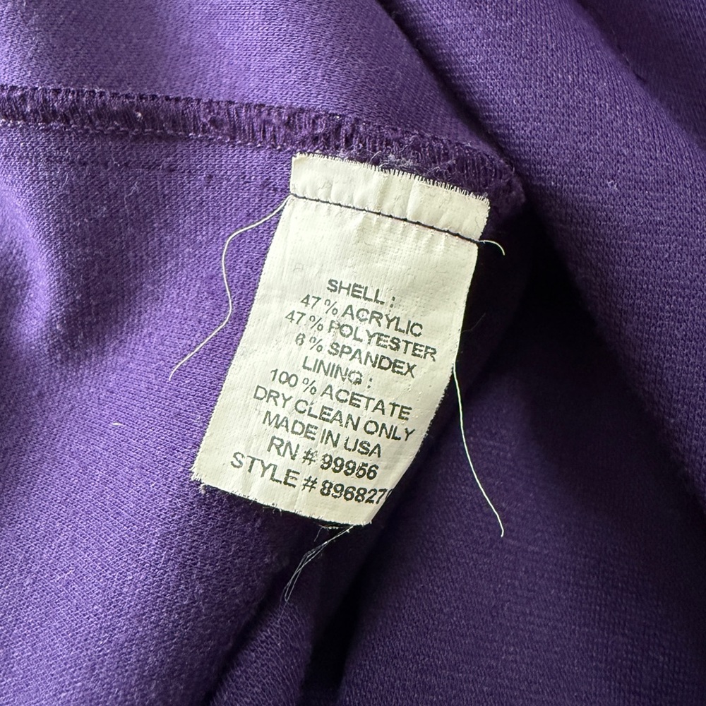 Shoshanna Deep Purple Ponte Dress, Size 10 - Picture 8 of 8